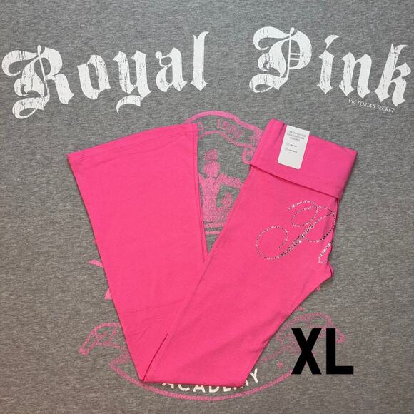 VS PINK Limited Edition Bling Collection Carmine Rose Foldover Flare - XL S - Picture 1 of 11